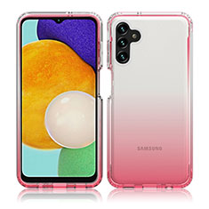 Funda Silicona Carcasa Ultrafina Transparente Goma Frontal y Trasera 360 Grados Gradiente JX1 para Samsung Galaxy A13 5G Rosa Roja