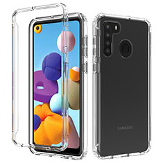 Funda Silicona Carcasa Ultrafina Transparente Goma Frontal y Trasera 360 Grados Gradiente JX1 para Samsung Galaxy A21s Claro