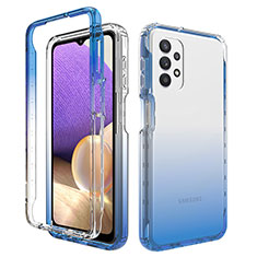 Funda Silicona Carcasa Ultrafina Transparente Goma Frontal y Trasera 360 Grados Gradiente JX1 para Samsung Galaxy A32 5G Azul