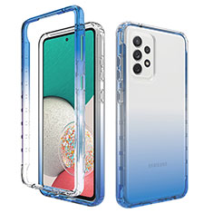 Funda Silicona Carcasa Ultrafina Transparente Goma Frontal y Trasera 360 Grados Gradiente JX1 para Samsung Galaxy A33 5G Azul