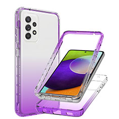 Funda Silicona Carcasa Ultrafina Transparente Goma Frontal y Trasera 360 Grados Gradiente JX1 para Samsung Galaxy A52 4G Morado