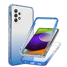 Funda Silicona Carcasa Ultrafina Transparente Goma Frontal y Trasera 360 Grados Gradiente JX1 para Samsung Galaxy A52 5G Azul