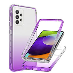 Funda Silicona Carcasa Ultrafina Transparente Goma Frontal y Trasera 360 Grados Gradiente JX1 para Samsung Galaxy A52s 5G Morado