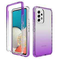 Funda Silicona Carcasa Ultrafina Transparente Goma Frontal y Trasera 360 Grados Gradiente JX1 para Samsung Galaxy A53 5G Morado