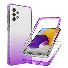 Funda Silicona Carcasa Ultrafina Transparente Goma Frontal y Trasera 360 Grados Gradiente JX1 para Samsung Galaxy A72 5G Morado