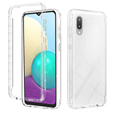 Funda Silicona Carcasa Ultrafina Transparente Goma Frontal y Trasera 360 Grados Gradiente JX1 para Samsung Galaxy M02 Claro