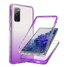 Funda Silicona Carcasa Ultrafina Transparente Goma Frontal y Trasera 360 Grados Gradiente JX1 para Samsung Galaxy S20 FE 5G Morado