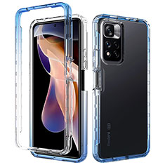 Funda Silicona Carcasa Ultrafina Transparente Goma Frontal y Trasera 360 Grados Gradiente JX1 para Xiaomi Mi 11i 5G (2022) Azul