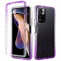 Funda Silicona Carcasa Ultrafina Transparente Goma Frontal y Trasera 360 Grados Gradiente JX1 para Xiaomi Poco X4 NFC Morado