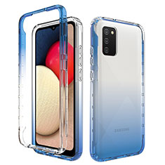 Funda Silicona Carcasa Ultrafina Transparente Goma Frontal y Trasera 360 Grados Gradiente JX4 para Samsung Galaxy A02s Azul
