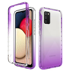 Funda Silicona Carcasa Ultrafina Transparente Goma Frontal y Trasera 360 Grados Gradiente JX4 para Samsung Galaxy A02s Morado