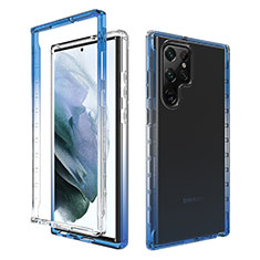 Funda Silicona Carcasa Ultrafina Transparente Goma Frontal y Trasera 360 Grados Gradiente M01 para Samsung Galaxy S23 Ultra 5G Azul