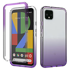 Funda Silicona Carcasa Ultrafina Transparente Goma Frontal y Trasera 360 Grados Gradiente para Google Pixel 4 XL Morado