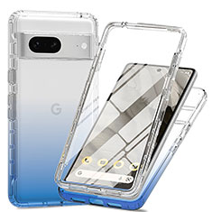 Funda Silicona Carcasa Ultrafina Transparente Goma Frontal y Trasera 360 Grados Gradiente para Google Pixel 7 5G Azul