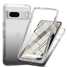 Funda Silicona Carcasa Ultrafina Transparente Goma Frontal y Trasera 360 Grados Gradiente para Google Pixel 7 5G Gris Oscuro