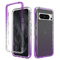 Funda Silicona Carcasa Ultrafina Transparente Goma Frontal y Trasera 360 Grados Gradiente para Google Pixel 8 Pro 5G Morado