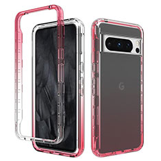 Funda Silicona Carcasa Ultrafina Transparente Goma Frontal y Trasera 360 Grados Gradiente para Google Pixel 8 Pro 5G Rojo