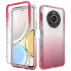 Funda Silicona Carcasa Ultrafina Transparente Goma Frontal y Trasera 360 Grados Gradiente para Huawei Honor Magic4 Lite 4G Rojo