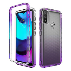 Funda Silicona Carcasa Ultrafina Transparente Goma Frontal y Trasera 360 Grados Gradiente para Motorola Moto E20 Morado