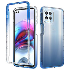 Funda Silicona Carcasa Ultrafina Transparente Goma Frontal y Trasera 360 Grados Gradiente para Motorola Moto Edge S 5G Azul