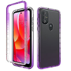 Funda Silicona Carcasa Ultrafina Transparente Goma Frontal y Trasera 360 Grados Gradiente para Motorola Moto G Play (2023) Morado