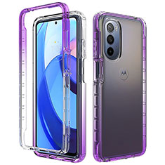 Funda Silicona Carcasa Ultrafina Transparente Goma Frontal y Trasera 360 Grados Gradiente para Motorola Moto G Stylus (2022) 4G Morado