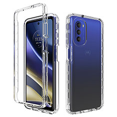 Funda Silicona Carcasa Ultrafina Transparente Goma Frontal y Trasera 360 Grados Gradiente para Motorola Moto G51 5G Claro