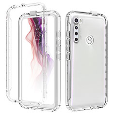 Funda Silicona Carcasa Ultrafina Transparente Goma Frontal y Trasera 360 Grados Gradiente para Motorola Moto One Fusion Plus Claro