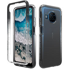 Funda Silicona Carcasa Ultrafina Transparente Goma Frontal y Trasera 360 Grados Gradiente para Nokia X100 5G Gris Oscuro