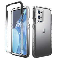 Funda Silicona Carcasa Ultrafina Transparente Goma Frontal y Trasera 360 Grados Gradiente para OnePlus 9 Pro 5G Gris Oscuro