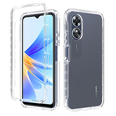 Funda Silicona Carcasa Ultrafina Transparente Goma Frontal y Trasera 360 Grados Gradiente para Oppo A17 Claro