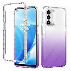 Funda Silicona Carcasa Ultrafina Transparente Goma Frontal y Trasera 360 Grados Gradiente para Oppo A93 5G Morado