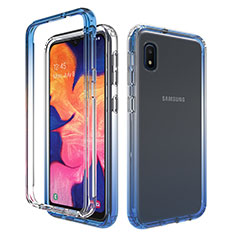 Funda Silicona Carcasa Ultrafina Transparente Goma Frontal y Trasera 360 Grados Gradiente para Samsung Galaxy A10e Azul