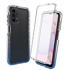 Funda Silicona Carcasa Ultrafina Transparente Goma Frontal y Trasera 360 Grados Gradiente para Samsung Galaxy A13 4G Azul