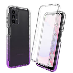 Funda Silicona Carcasa Ultrafina Transparente Goma Frontal y Trasera 360 Grados Gradiente para Samsung Galaxy A13 4G Morado