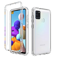 Funda Silicona Carcasa Ultrafina Transparente Goma Frontal y Trasera 360 Grados Gradiente para Samsung Galaxy A21s Claro