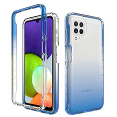 Funda Silicona Carcasa Ultrafina Transparente Goma Frontal y Trasera 360 Grados Gradiente para Samsung Galaxy A22 4G Azul