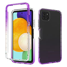 Funda Silicona Carcasa Ultrafina Transparente Goma Frontal y Trasera 360 Grados Gradiente para Samsung Galaxy A22s 5G Morado