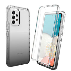 Funda Silicona Carcasa Ultrafina Transparente Goma Frontal y Trasera 360 Grados Gradiente para Samsung Galaxy A33 5G Gris Oscuro