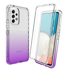 Funda Silicona Carcasa Ultrafina Transparente Goma Frontal y Trasera 360 Grados Gradiente para Samsung Galaxy A53 5G Morado