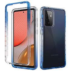 Funda Silicona Carcasa Ultrafina Transparente Goma Frontal y Trasera 360 Grados Gradiente para Samsung Galaxy A72 4G Azul