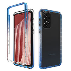 Funda Silicona Carcasa Ultrafina Transparente Goma Frontal y Trasera 360 Grados Gradiente para Samsung Galaxy A73 5G Azul