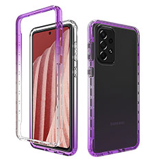 Funda Silicona Carcasa Ultrafina Transparente Goma Frontal y Trasera 360 Grados Gradiente para Samsung Galaxy A73 5G Morado