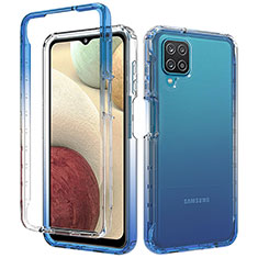 Funda Silicona Carcasa Ultrafina Transparente Goma Frontal y Trasera 360 Grados Gradiente para Samsung Galaxy M12 Azul