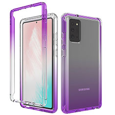 Funda Silicona Carcasa Ultrafina Transparente Goma Frontal y Trasera 360 Grados Gradiente para Samsung Galaxy Note 20 5G Morado