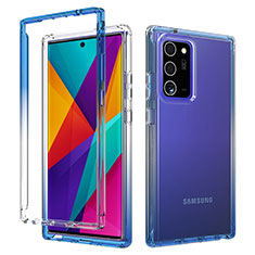 Funda Silicona Carcasa Ultrafina Transparente Goma Frontal y Trasera 360 Grados Gradiente para Samsung Galaxy Note 20 Ultra 5G Azul