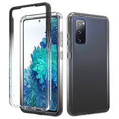 Funda Silicona Carcasa Ultrafina Transparente Goma Frontal y Trasera 360 Grados Gradiente para Samsung Galaxy S20 FE 4G Gris Oscuro