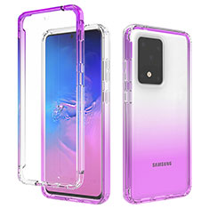 Funda Silicona Carcasa Ultrafina Transparente Goma Frontal y Trasera 360 Grados Gradiente para Samsung Galaxy S20 Ultra 5G Morado