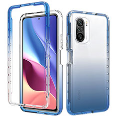 Funda Silicona Carcasa Ultrafina Transparente Goma Frontal y Trasera 360 Grados Gradiente para Xiaomi Mi 11X 5G Azul