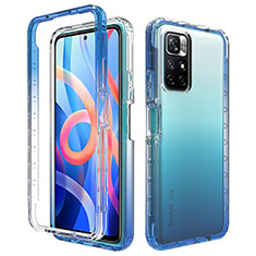 Funda Silicona Carcasa Ultrafina Transparente Goma Frontal y Trasera 360 Grados Gradiente para Xiaomi Poco M4 Pro 5G Azul